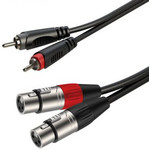 Roxtone SACC170L1 2xXLR(m) - 2xRCA kábel, 1m kép, fotó