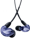 Shure SE215SPEPL+UNI-EFS fülhallgató, kábelbe épített vezérlés és mikrofon, lila kép, fotó