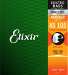 Elixir 14677 4-String, Long Scale E-Bass Stainless Steel Bass Strings, Nanoweb Coating, 045-105 kép, fotó