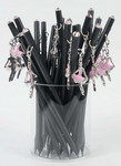 EMB Fekete ceruza rózsaszín-ezüst színű balettáncos dísszel kép, fotó