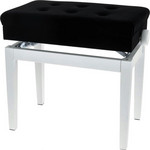 Gewa 130.520 Deluxe zongorapad, tárolórekesszel, matt fehér, fekete velúr ülés kép, fotó