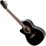 Ortega RCE138-T4BK-L 4/4 thinline klasszikus gitár, balkezes - Fekete kép, fotó