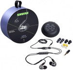 Shure AONIC4 fülhallgató, kábelbe épített vezérlés és mikrofon, fekete - SE42HYBK+UNI-EFS kép, fotó