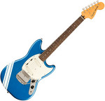 Squier FSR Classic Vibe &#39;60s Competition Mustang, LRL, Parchment Pickguard, Lake Placid Blue with Olympic White Stripes kép, fotó
