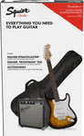 Squier Stratocaster Pack, LRL, Brown Sunburst gitár szett kép, fotó