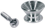 Boston EP-F-C strap buttons, metal, with screw, v-model, diameter 14mm, 2-pack, chrome kép, fotó