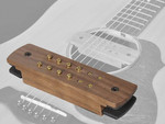Boston SHP-230-EPJ soundhole pickup, humbucker with adjustable poles and endpin jack, with solid walnut cover kép, fotó