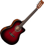 Cort JADE-E-Nylon-BRB akusztikus Lady-gitár, elektronikával, bordó burst kép, fotó