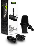 Shure MV7-K XLR/USB digitális podcast mikrofon, fekete kép, fotó