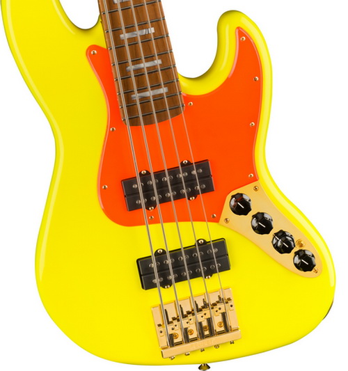 Fender MonoNeon Jazz Bass V, MN, Neon Yellow