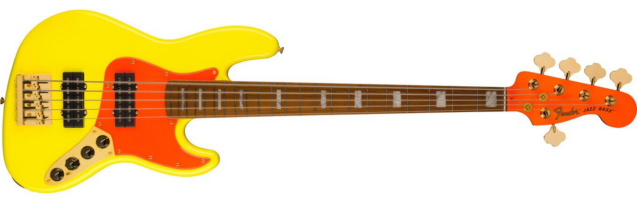 Fender MonoNeon Jazz Bass V, MN, Neon Yellow
